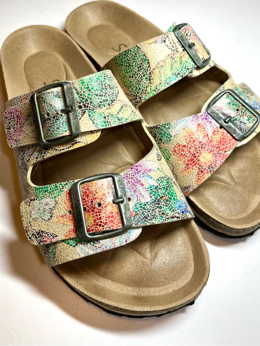 Sanita footbed floral Birkenstock style sandals size 9 (40)